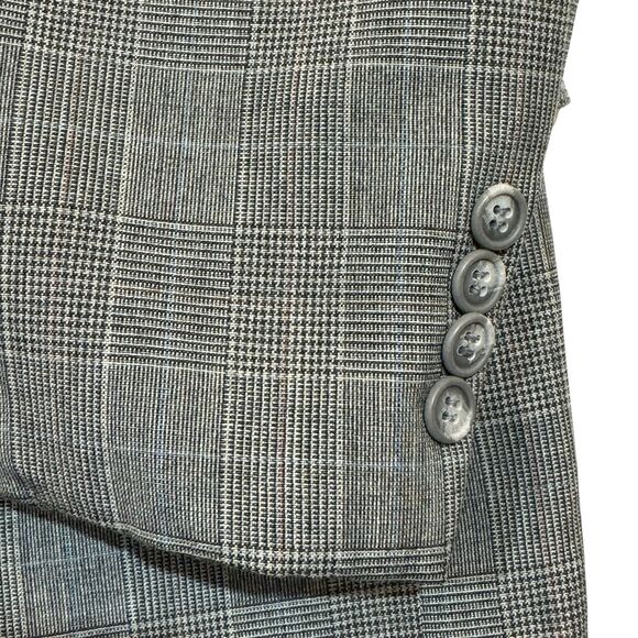 Glen Plaid Suit Jacket 42L by Arnie – Gray Brown Check - Picture 5 of 16